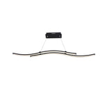 LED hanglamp "onda", hanglamp gemaakt van metaal en plastic in zwart, met stevig ingebouwde LED's, verlichting voor woonkamer, eetkamer of kantoor, 96 cm lang