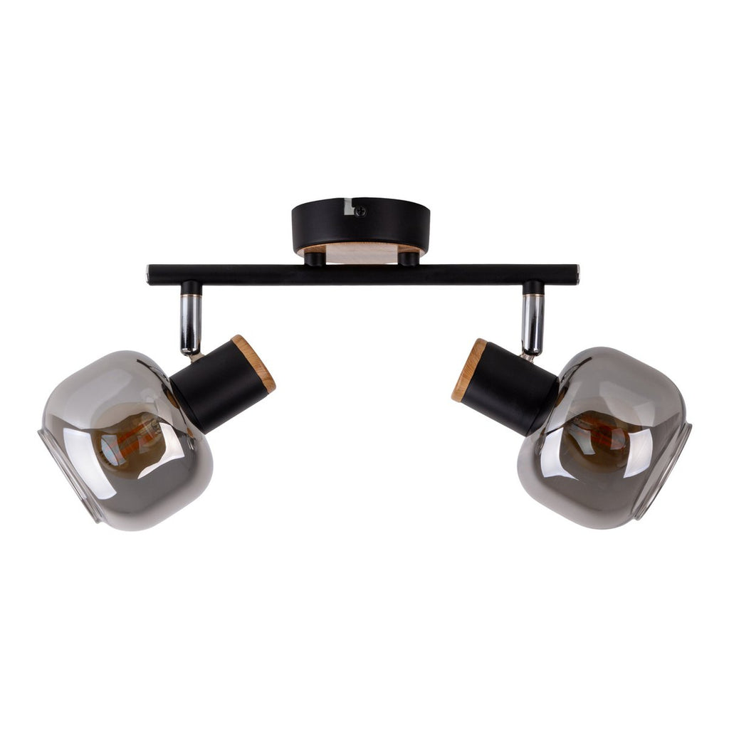 Näve Fumoso Plafondlamp 2-Spot Zwart Glas 40cm
