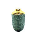Groene vaas met gouden rand 16x29cm