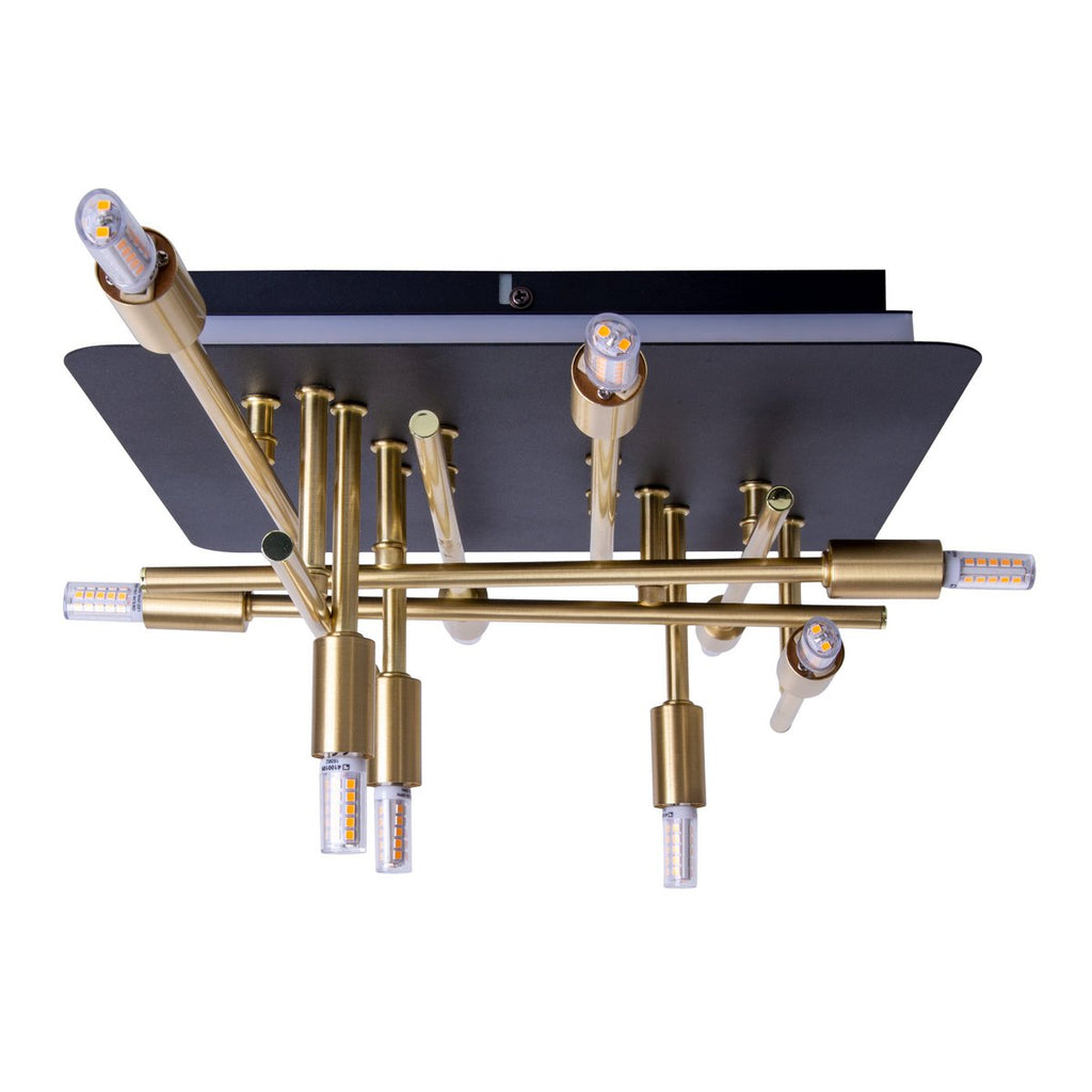 LED-plafondlamp Ancona - Zwart/Goud G9