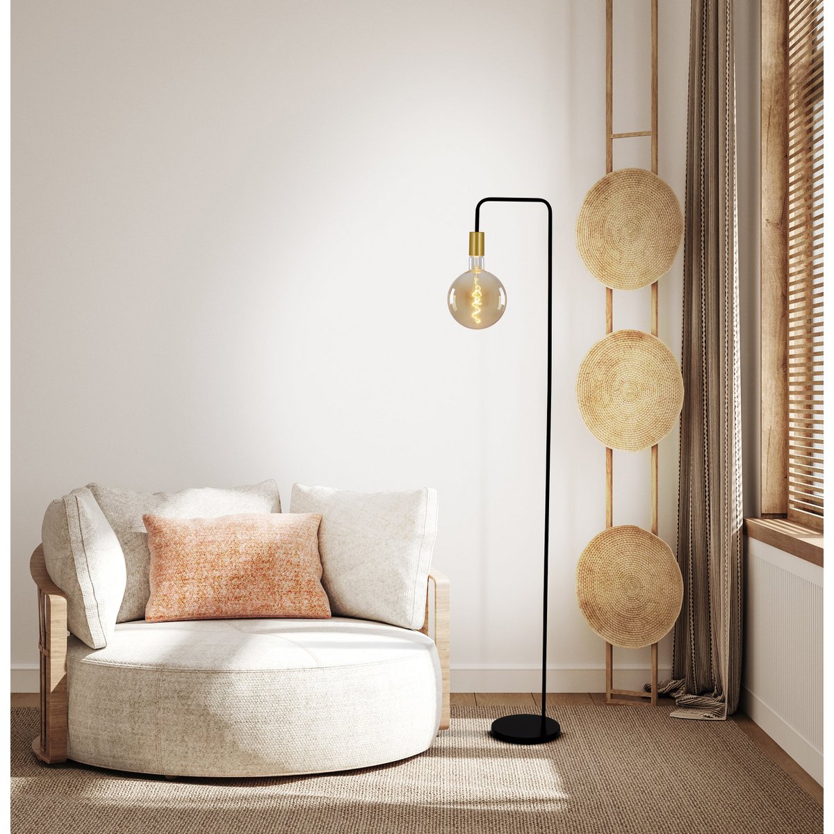 Näve Modo Staande Lamp Zwart 150cm E27