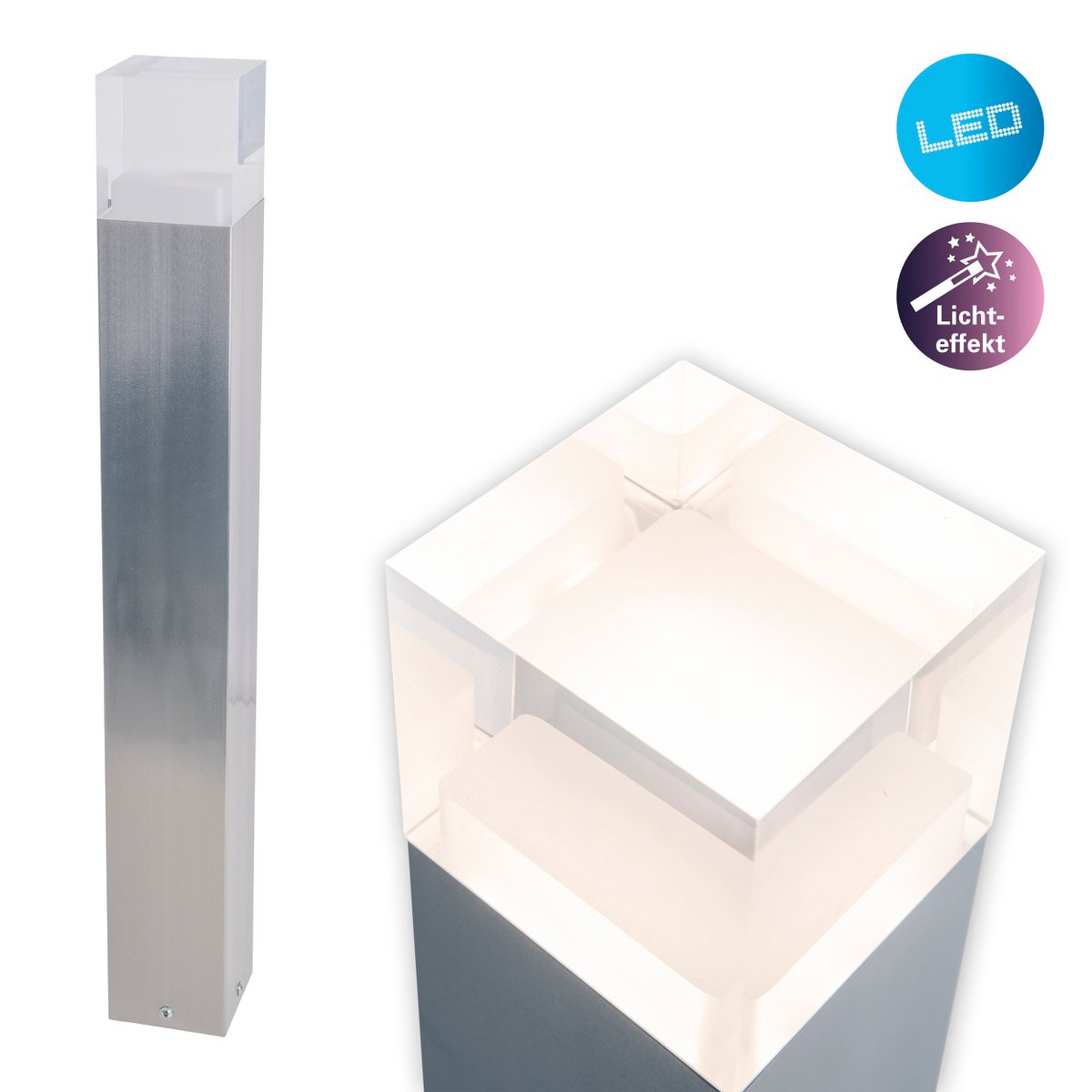 Näve Leah LED Außenleuchte - 62cm Silber