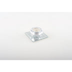 Kristallen kaars 9x9cm op zilveren spiegelstandaard