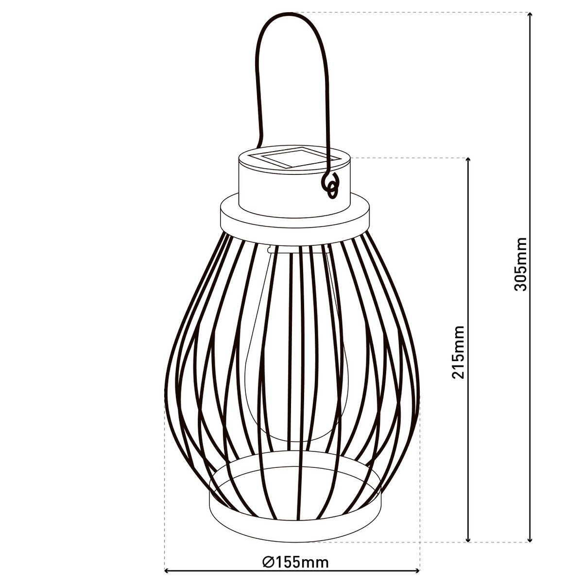 Näve LED Zonnelamp - Zilver 21,5cm