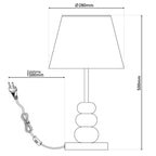 Tafellamp Elina - Zwart/Bruin 50cm Metaal & Textiel