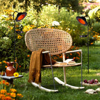 LED Solar Lamp "Bowler" met een spies voor de tuin en terras gemaakt van metaal en plastic in het zwart, met stevig gebouwd -in LED's, zonnelamp voor de tuin 86 cm hoog