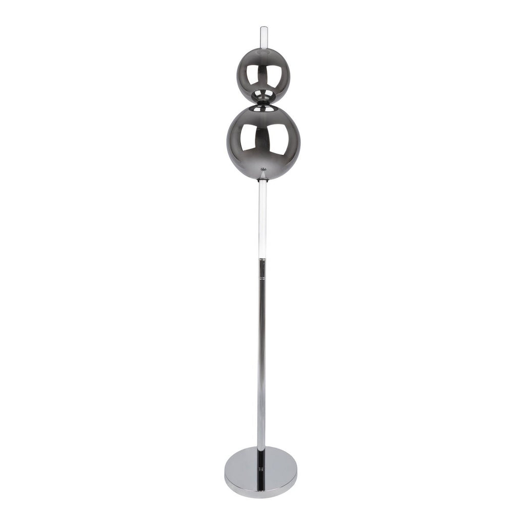 LED -vloerlamp "Nova" vloerlamp met DIMMM -functie gemaakt van chroom -gekleurd metaal, plastic en rookglas, met stevig geïnstalleerde LED's, ca. 150 cm hoog
