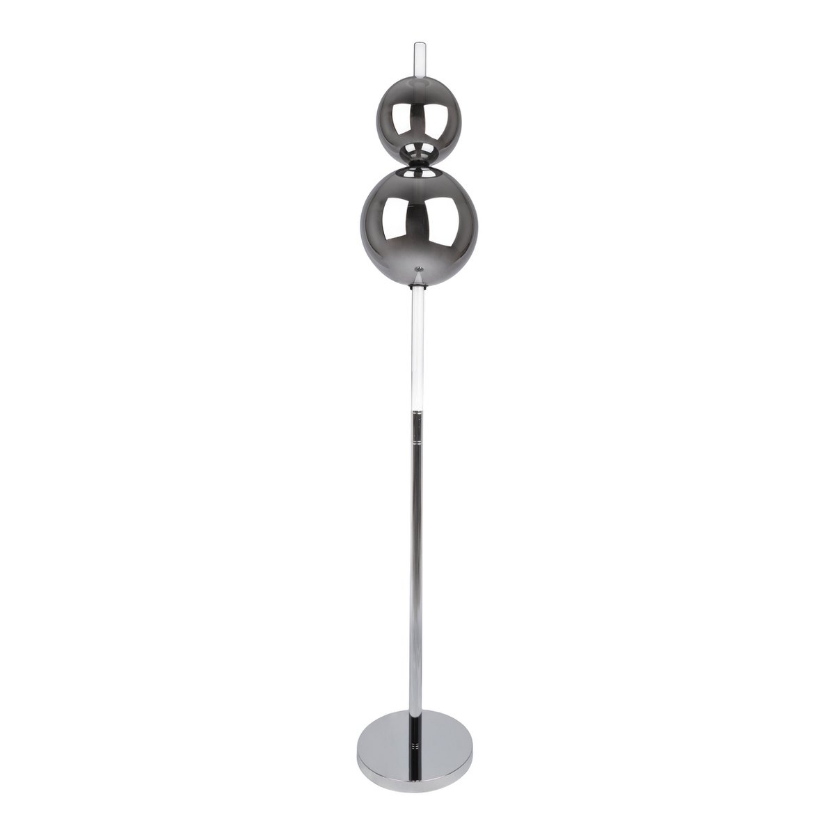 LED -vloerlamp "Nova" vloerlamp met DIMMM -functie gemaakt van chroom -gekleurd metaal, plastic en rookglas, met stevig geïnstalleerde LED's, ca. 150 cm hoog