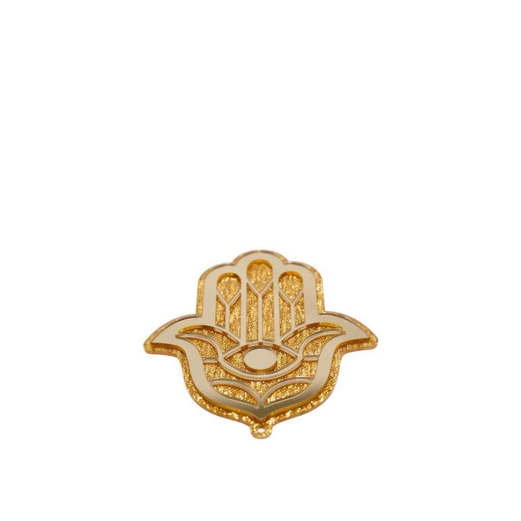 Gouden decoratieve hand acryl - 9.7x11.3cm