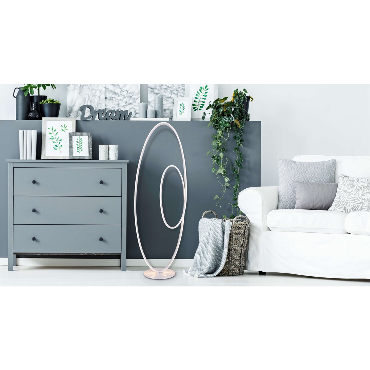 Näve Odrive LED Vloerlamp 120cm Wit