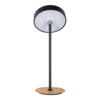 LED -batterijtafellamp magnetisch voor buiten en binnen, gemaakt van metaal en plastic in zwart, 36 cm hoog