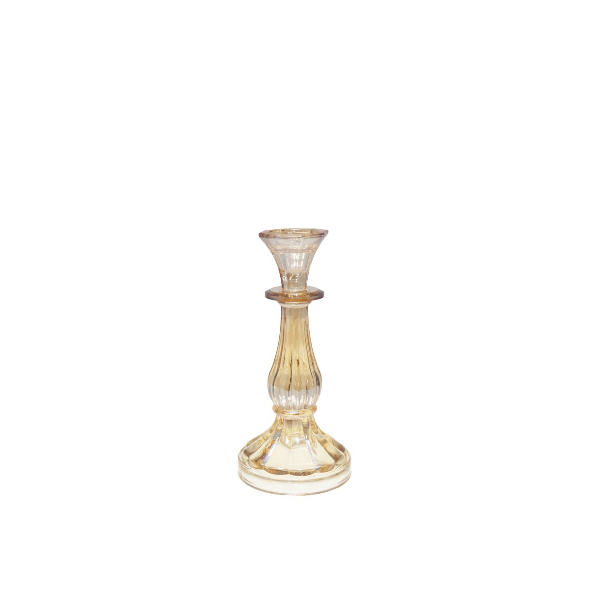 Amber Kandelaar H21cm - Klein Model Aulica Glas
