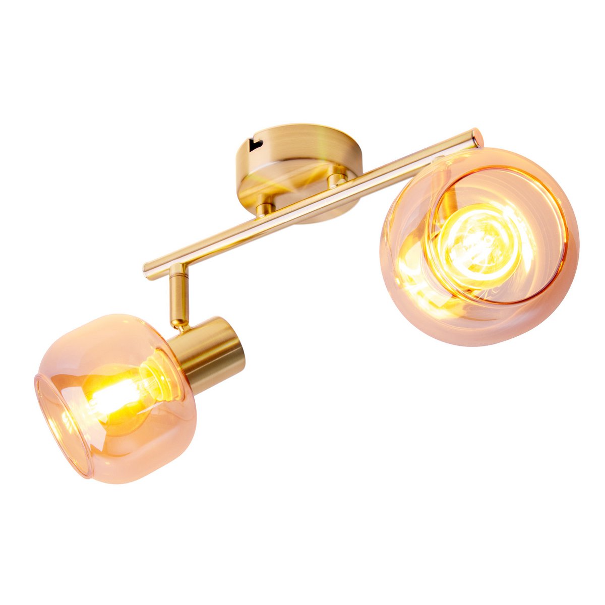 Libby Plafondlamp - Messing Amber Retro 40cm 2-Stuks