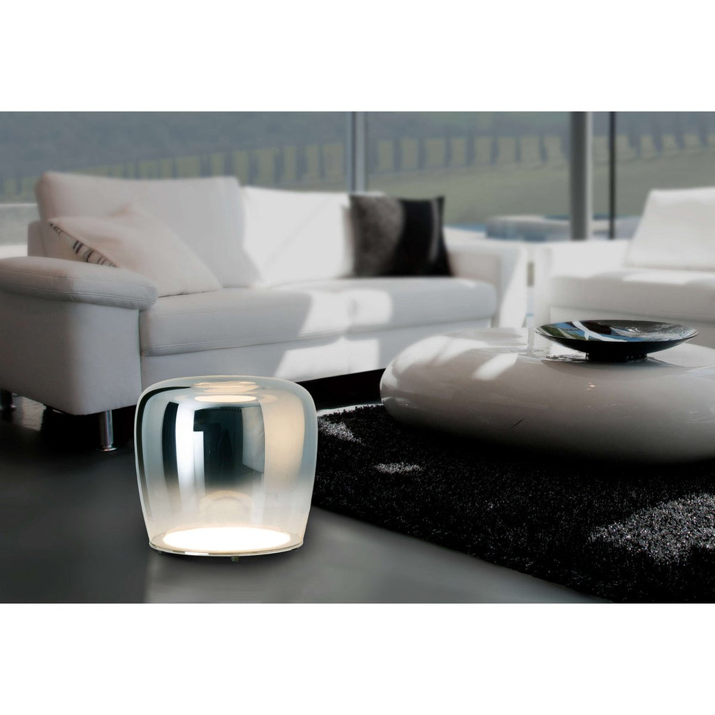 Näve LED Tafellamp Smoky - Wit Ø 43cm Metaal & Glas
