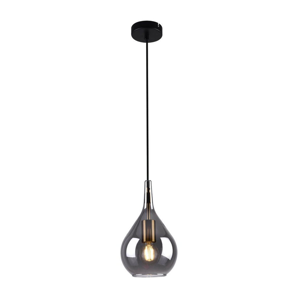 Näve Gota Hanglamp Zwart Rookglas Ø20cm