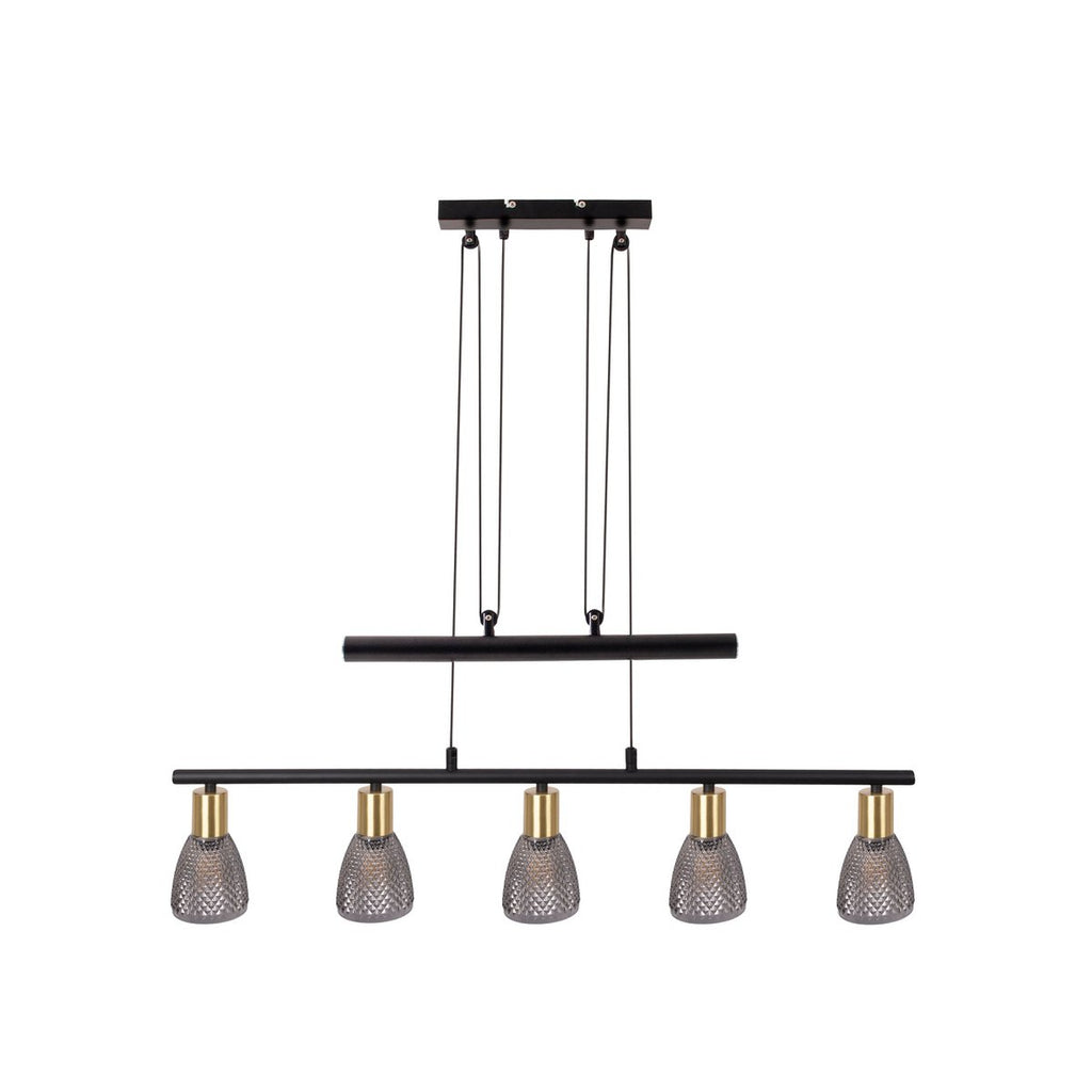 Näve Lindita Hanglamp - 5 Spots Metaal Glas 82cm