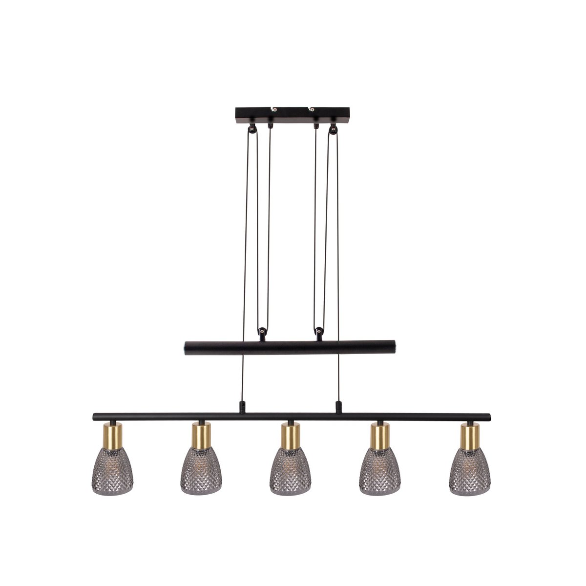 Näve Lindita Hanglamp - 5 Spots Metaal Glas 82cm