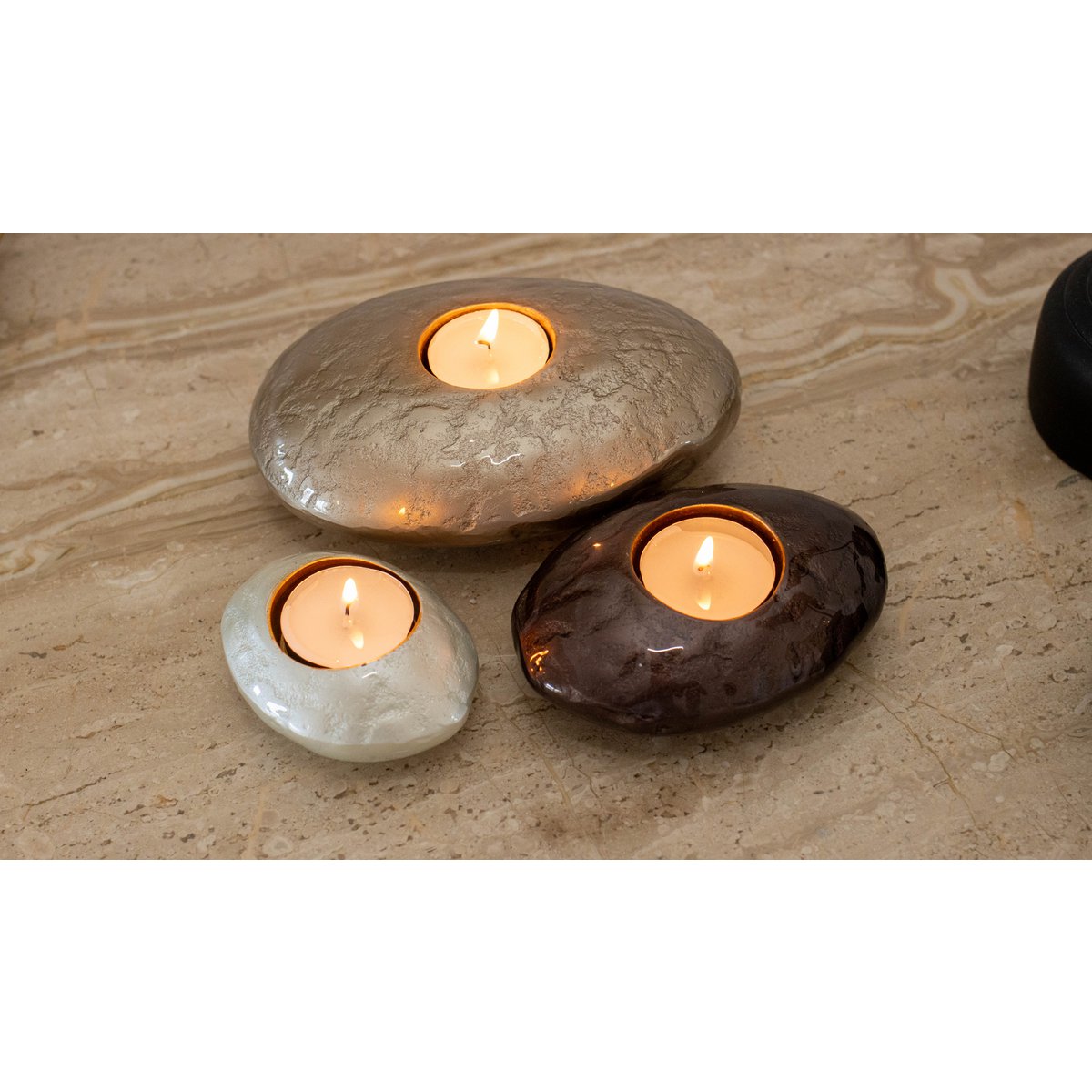 Aulica Aluminium Zandtrommel - Beige 15x11x5.5cm