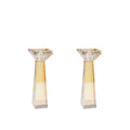 Amberkleurige kandelaars h16cm set 2 - AULICA