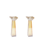 Amberkleurige kandelaars h16cm set 2 - AULICA