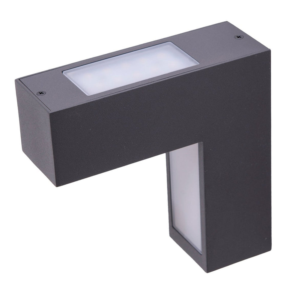 LED -wandlampen "angus" gemaakt van metaal en plastic in antraciet, met geïntegreerde LED