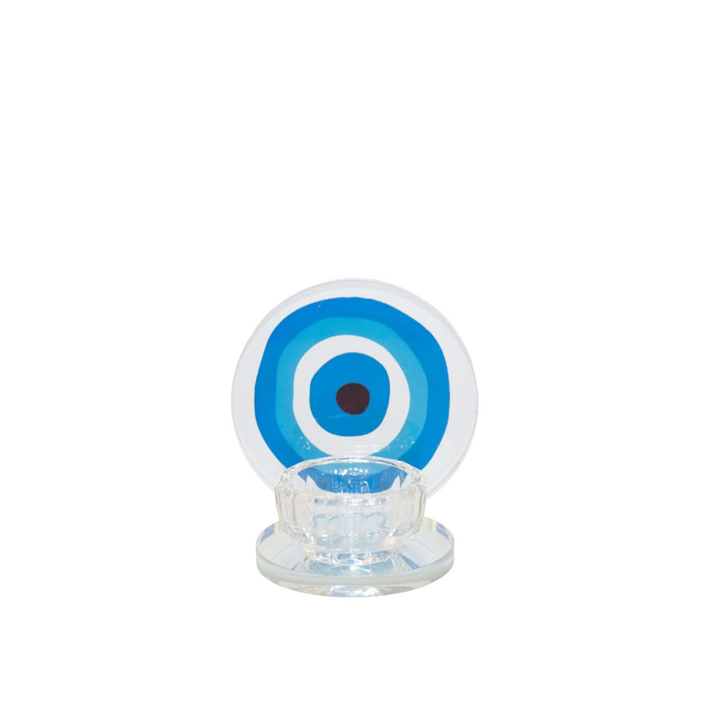 Aulica oogdrager H9cm - transparant glas kandelaar