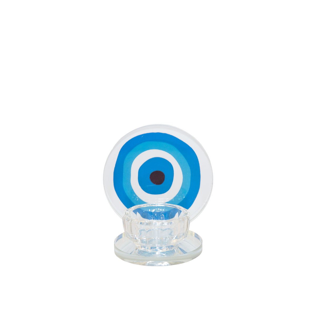 Aulica oogdrager H9cm - transparant glas kandelaar