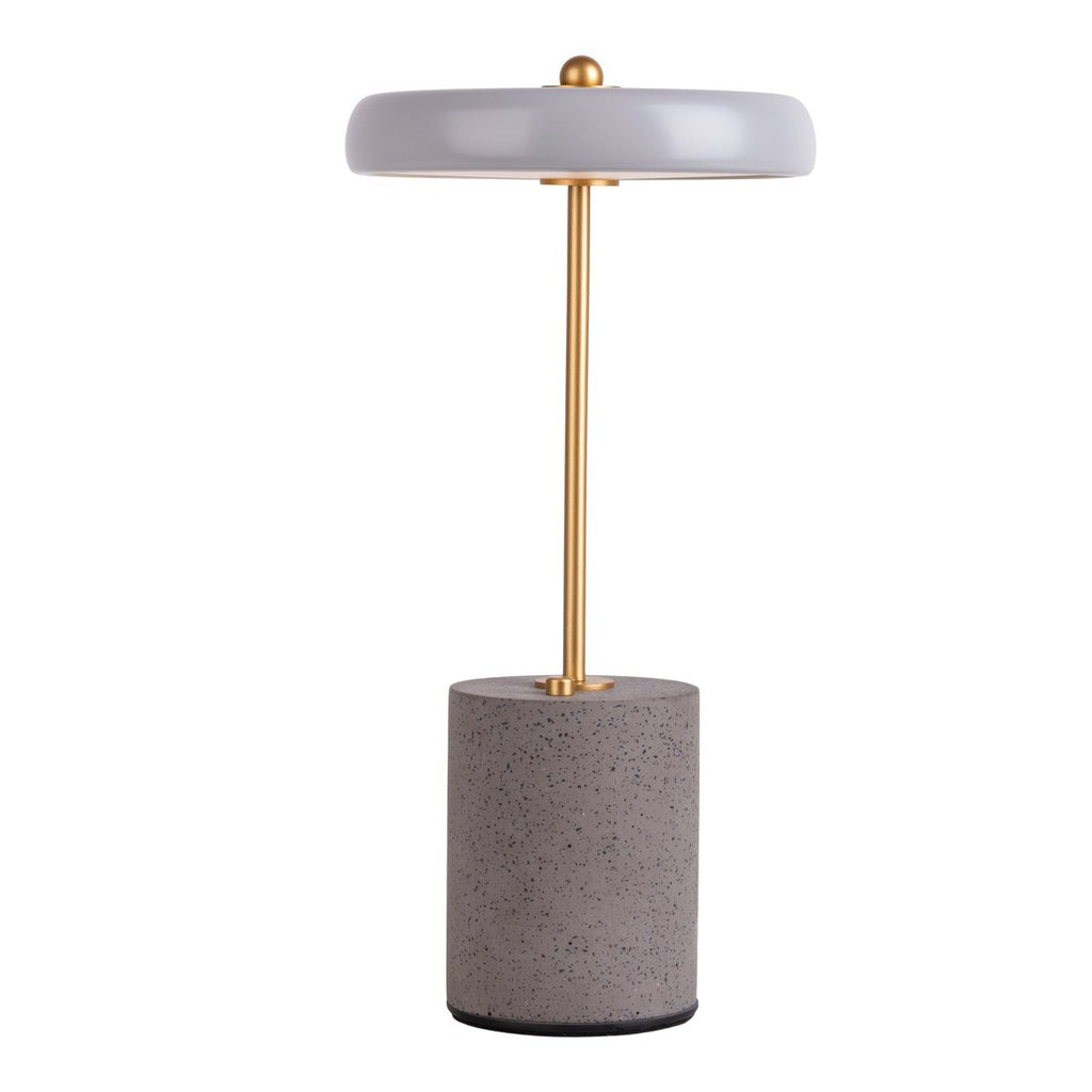 Batterijlamp "seta" grijs 30 cm hoog gemaakt van metaal en beton, met een stevig gebouwd -in LED