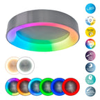 LED -plafondlamp "multo" Ø 46,5 cm, veel functies, gemaakt van metaal en plastic, met geïntegreerde LED's, verlichting voor woonkamer, kantoor of nachtkastje