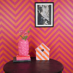 Klok met koekoek - oranje/roze, 24x27x9cm Housevitamin