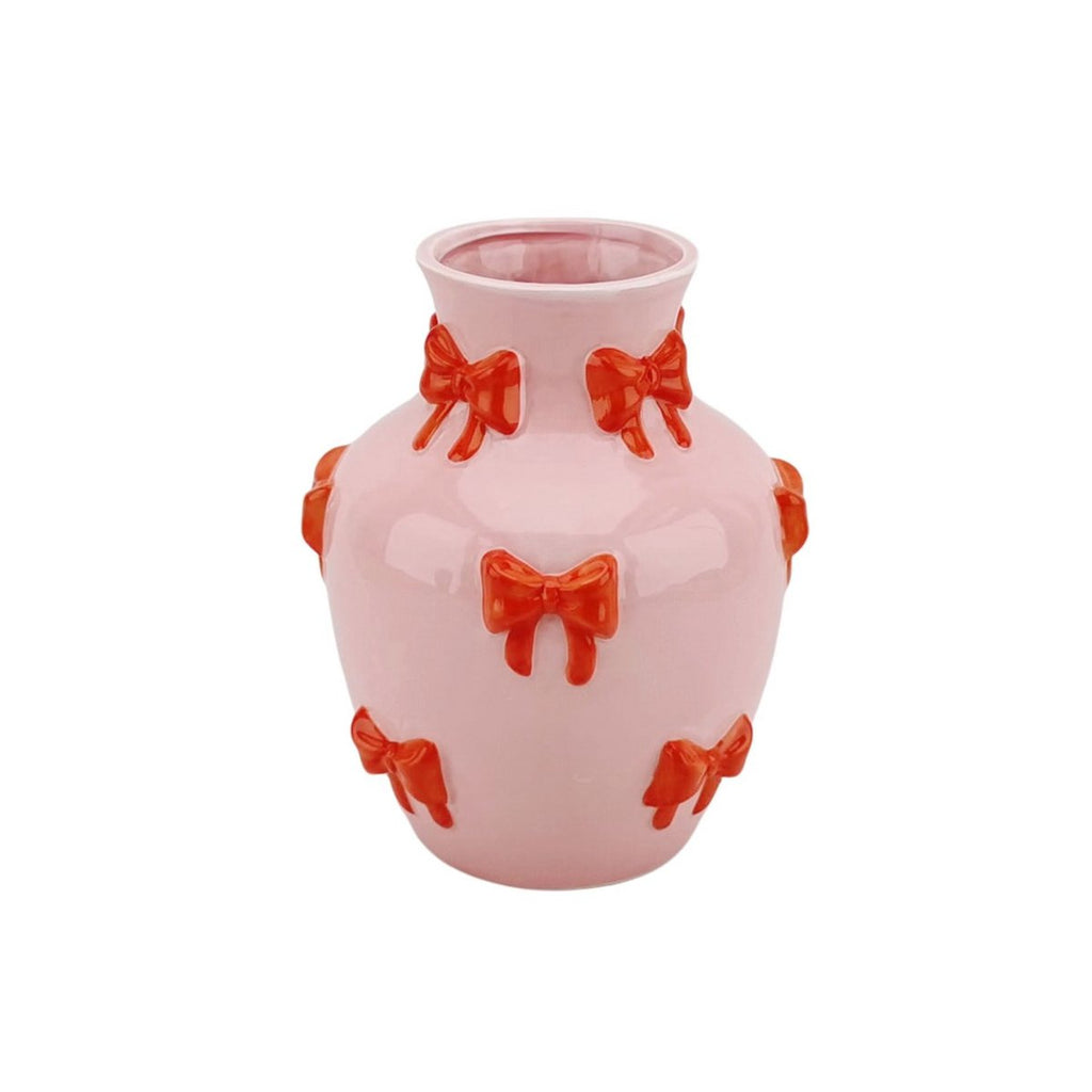 Vaas - Roze/Oranje Ronde Buikvask, 14x14x19cm Dolomiet