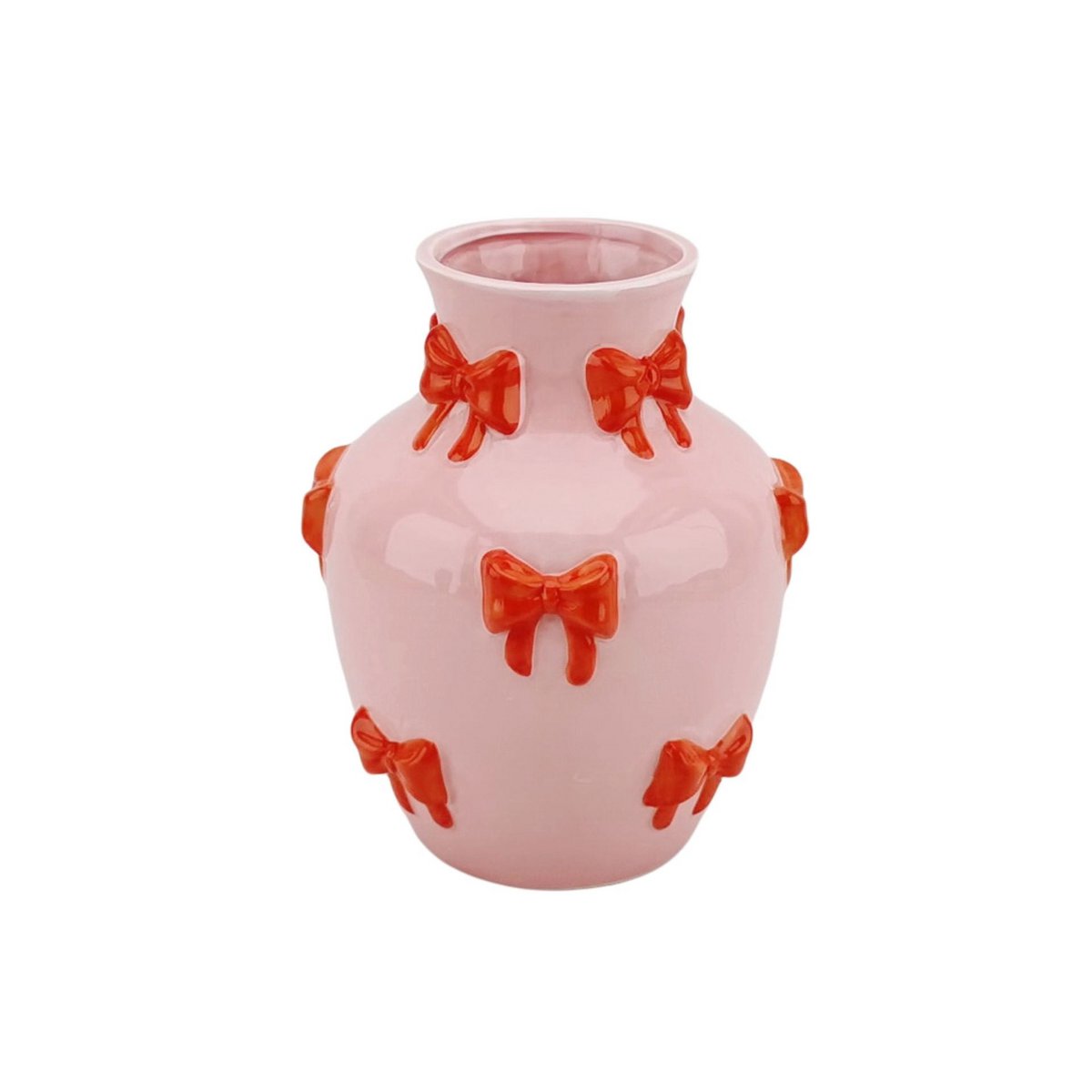 Vaas - Roze/Oranje Ronde Buikvask, 14x14x19cm Dolomiet