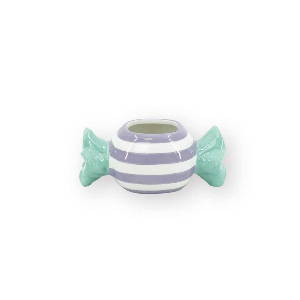 Candylicious Toffee Mint/Lila Bloempot - 12,5x6x6cm Dolomiet