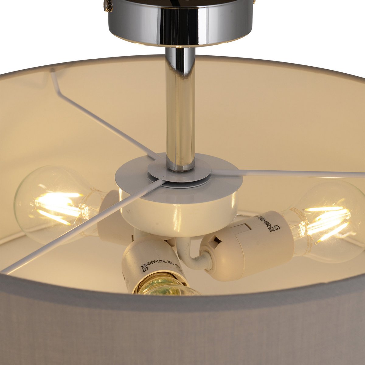 Näve Textielplafondlamp "New York" Grijs 40cm
