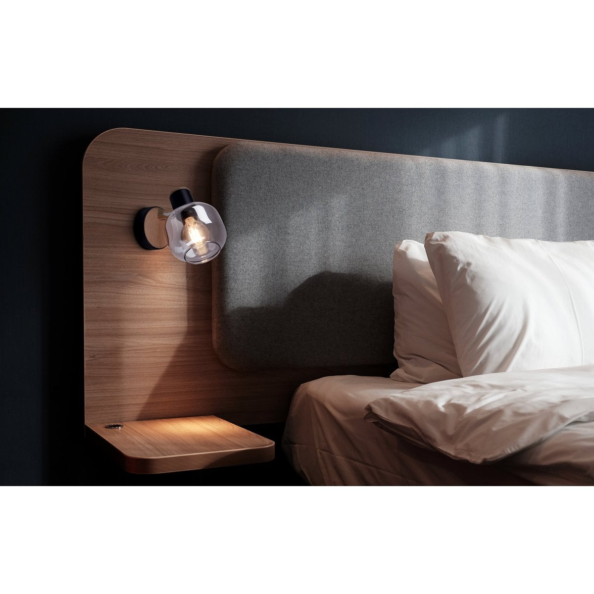 Näve Fumoso Wandlamp - Zwart Rookglas 16cm