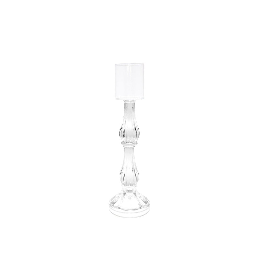 Middentransparant kandelaar H31cm glas