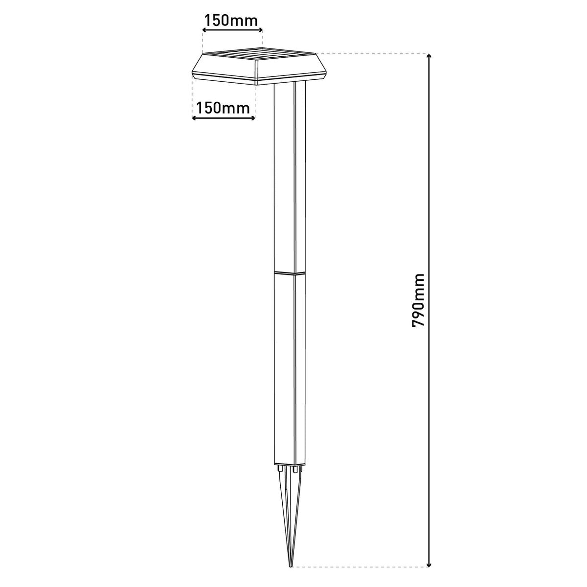 Näve Sigi Solarspies 79cm LED Zwart