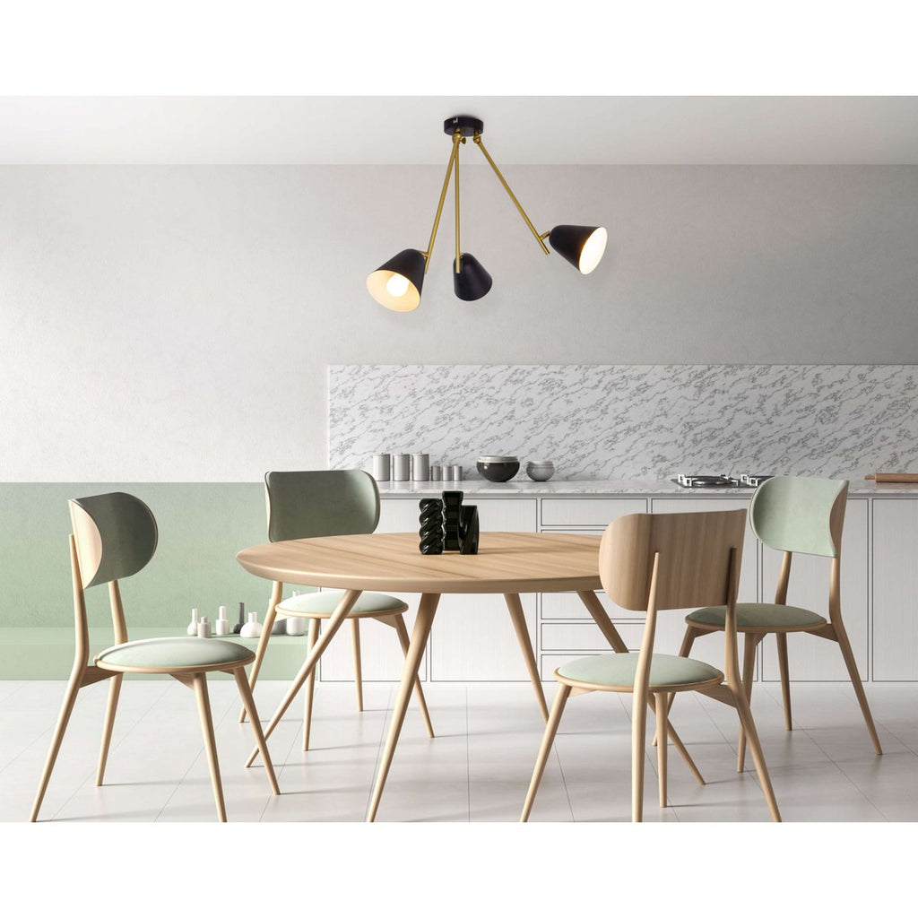 Näve Triton 3-zits Plafondlicht Zwart 95cm