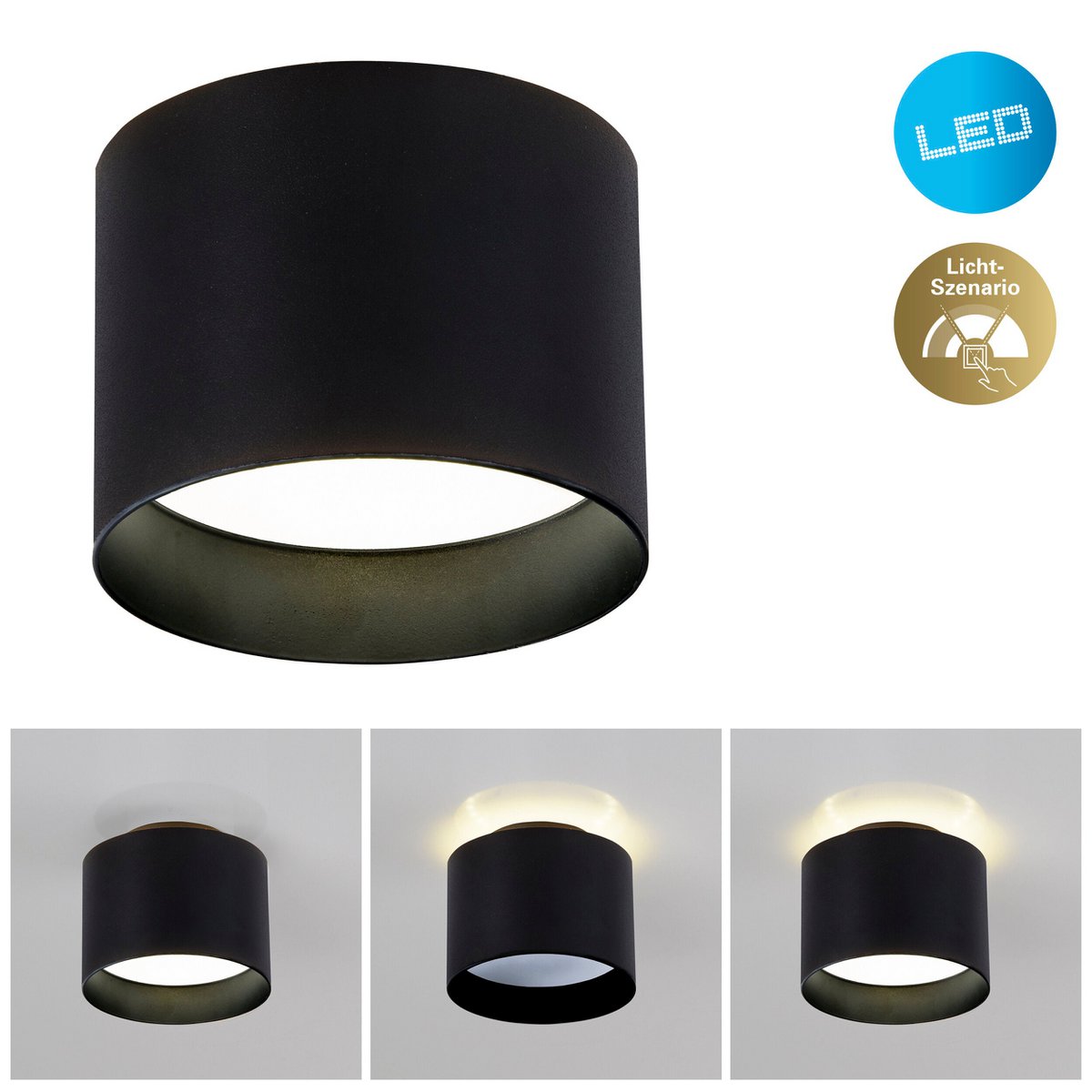 LED Spot Trios Ø10cm Zwart Metaal