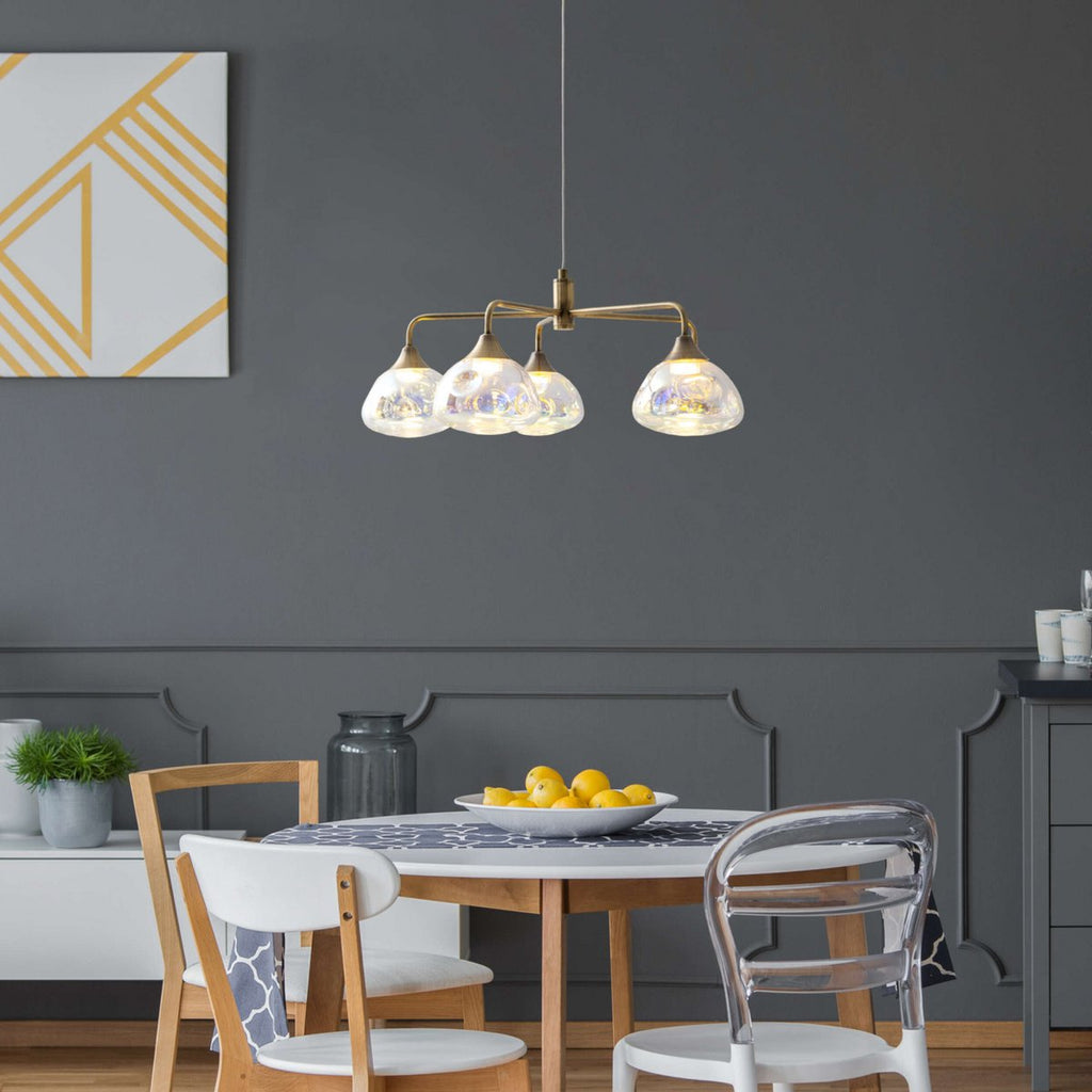 Näve Varna LED-Hanglamp 5-Flamm 50cm Messing