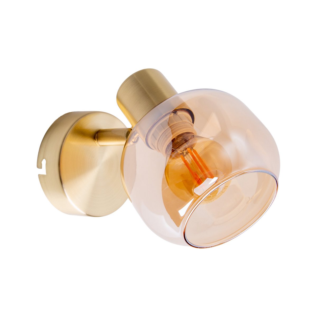 Glazen wandlamp Libby - Amber E14 16cm