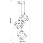 Canto Hanglamp 3-Vlammig Zwart Goud E27 39cm