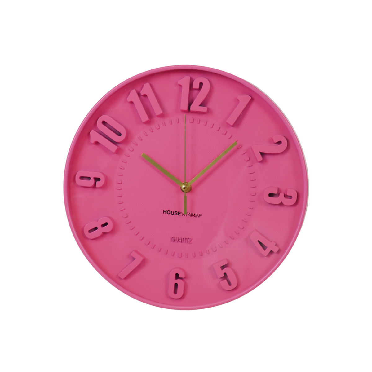 Neon roze wandklok - 30x30x4cm, Housevitamin