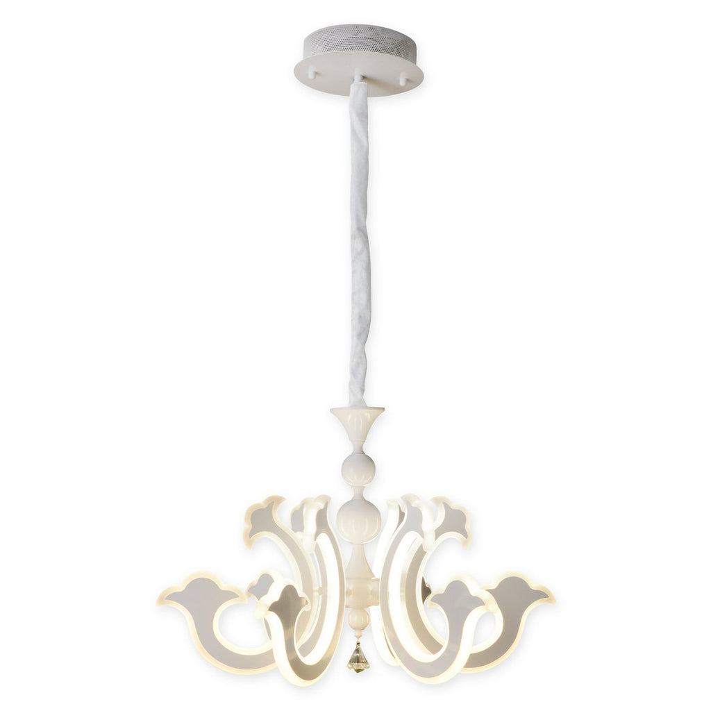Led Crown "Ludwig" wit Ø 66 cm, met stevig geïnstalleerde LED's, metaal in wit