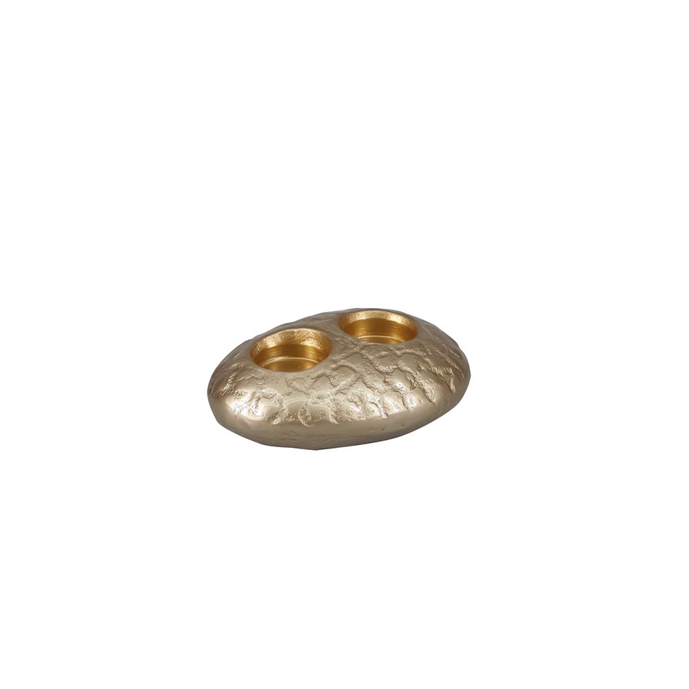 Aulica Aluminium Kandelaar - Beige 15x11x5.5cm