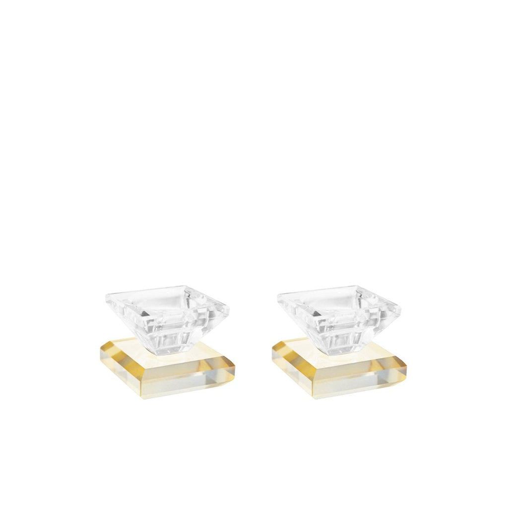 Amber Square Candlesticks - Set of 2