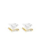 Amber Square Candlesticks - Set of 2