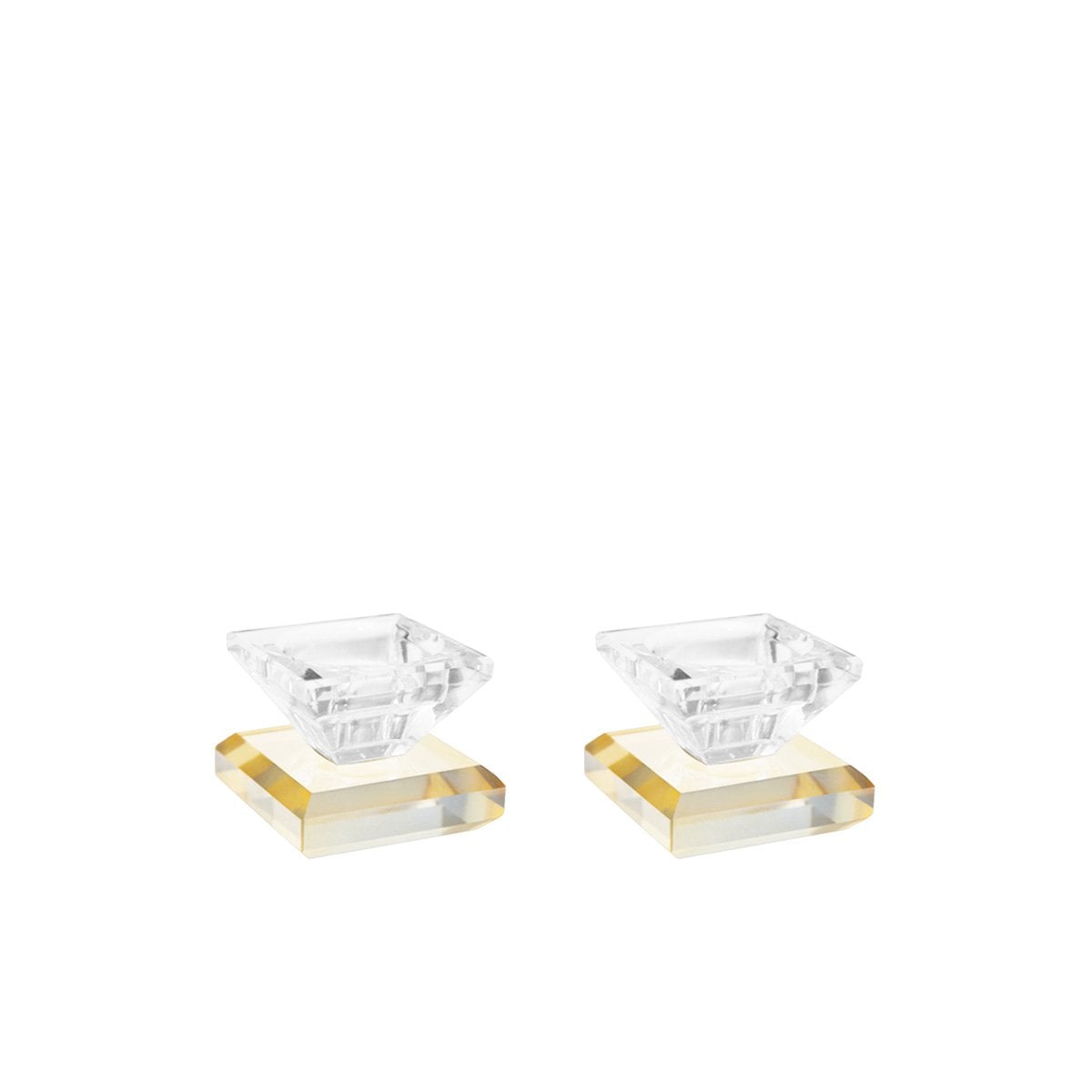 Amber Square Candlesticks - Set of 2