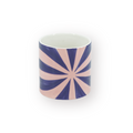 Blauw/Roze Swirl Krul Bloempot - Dolomiet - 12,5x12,5x13cm