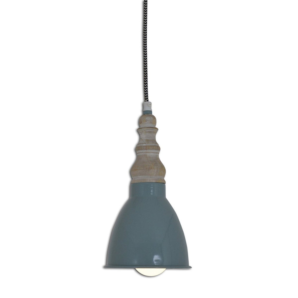 Näve Delhi Hanglamp Grijsgroen Retro E27